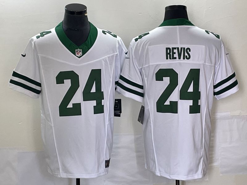 Men New York Jets #24 Revis White Nike Throwback Vapor Limited NFL Jersey